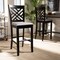 Baxton Studio Jason Grey Upholstered and Espresso Wood 2-Piece Bar Stool Set 167-10851 - alternate 2